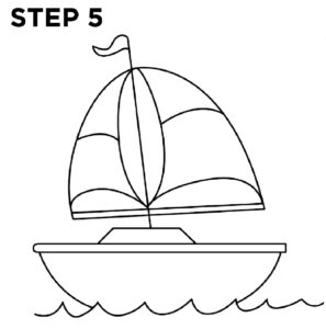 step5 how to draw sailboat