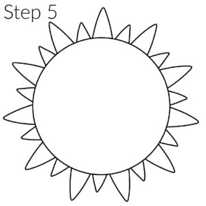step 5 how to draw the sun