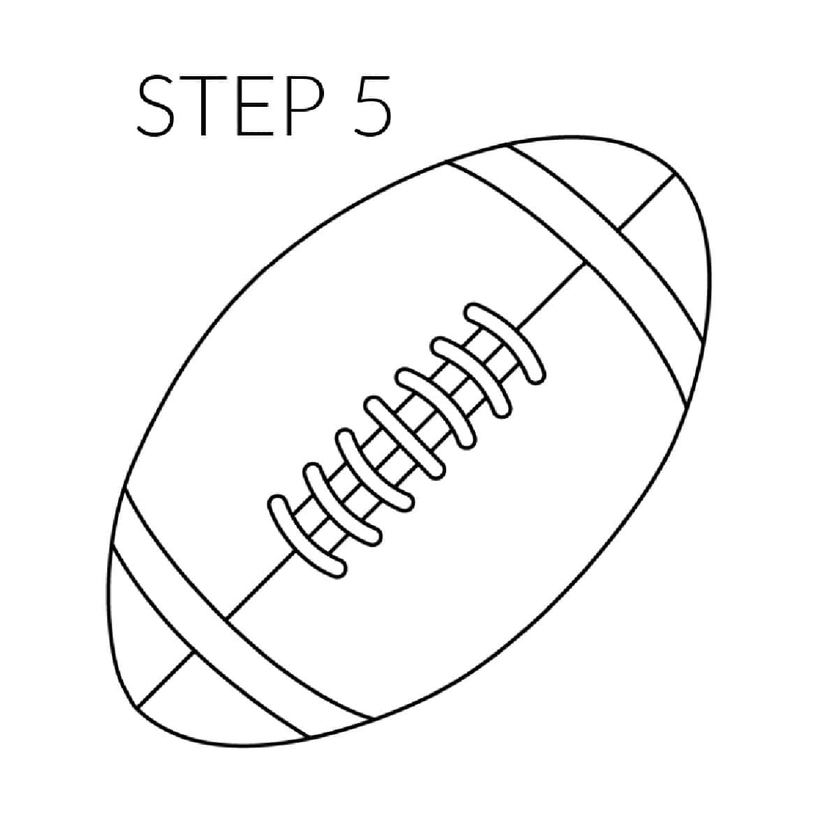 step 5 outline football drawing