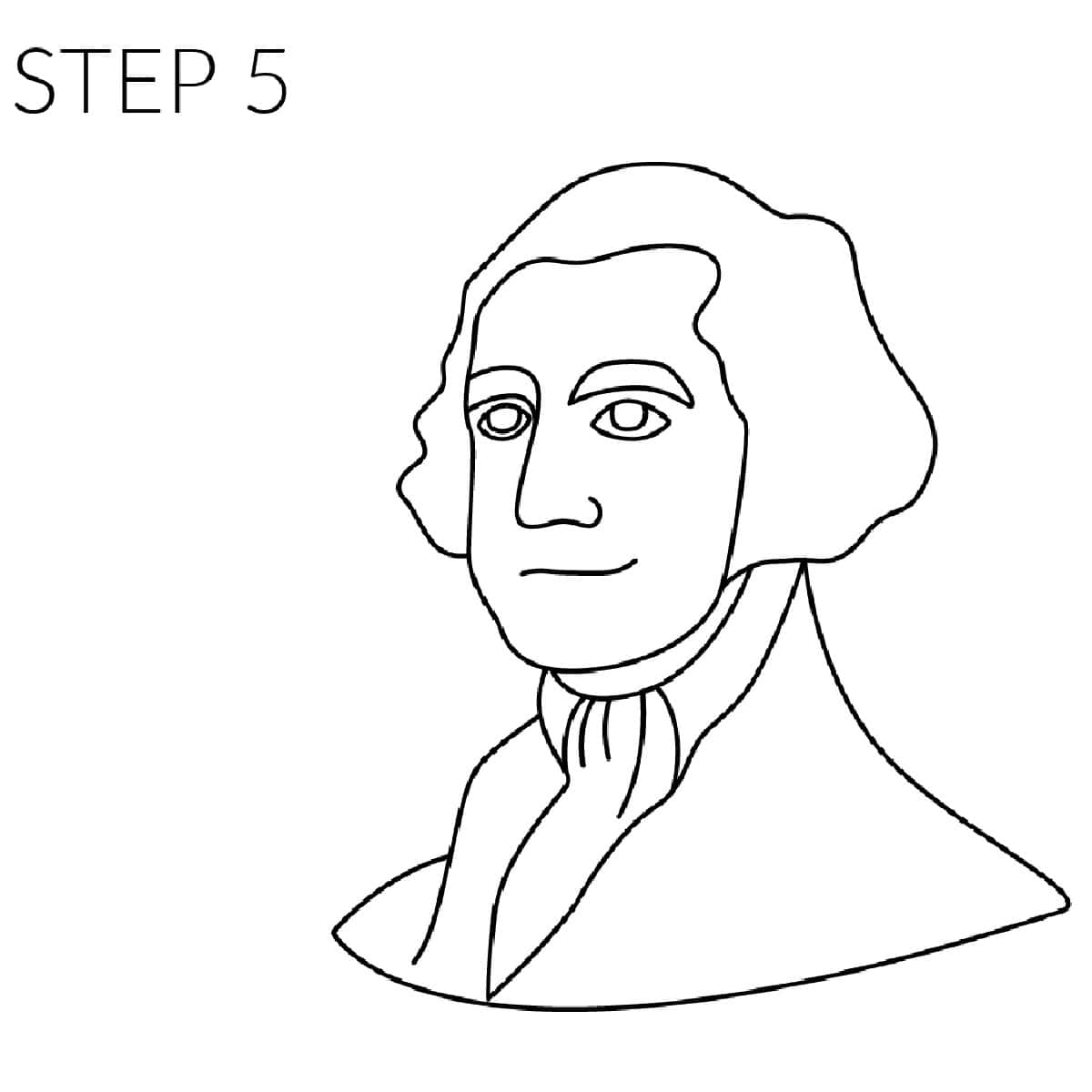 step 5 trace over george washington drawing