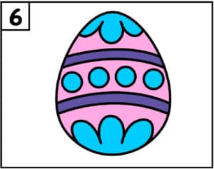 Step 6 Colored in Easter Egg Drawing