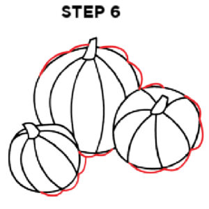 step 6 draw a pumpkin
