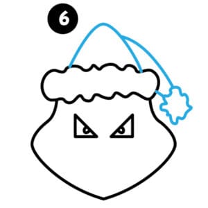 step 6 draw grinch hat