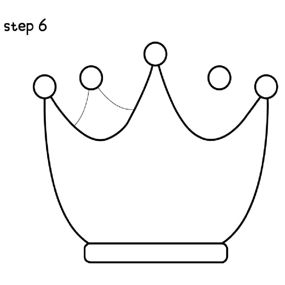 step 6 drawing of a crown