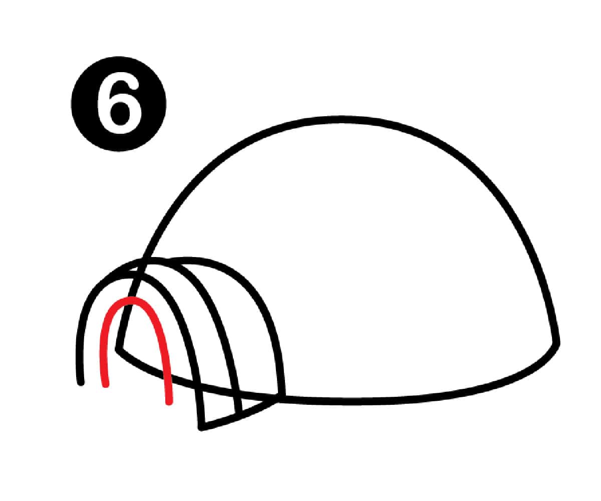 step 6 how to draw a igloo