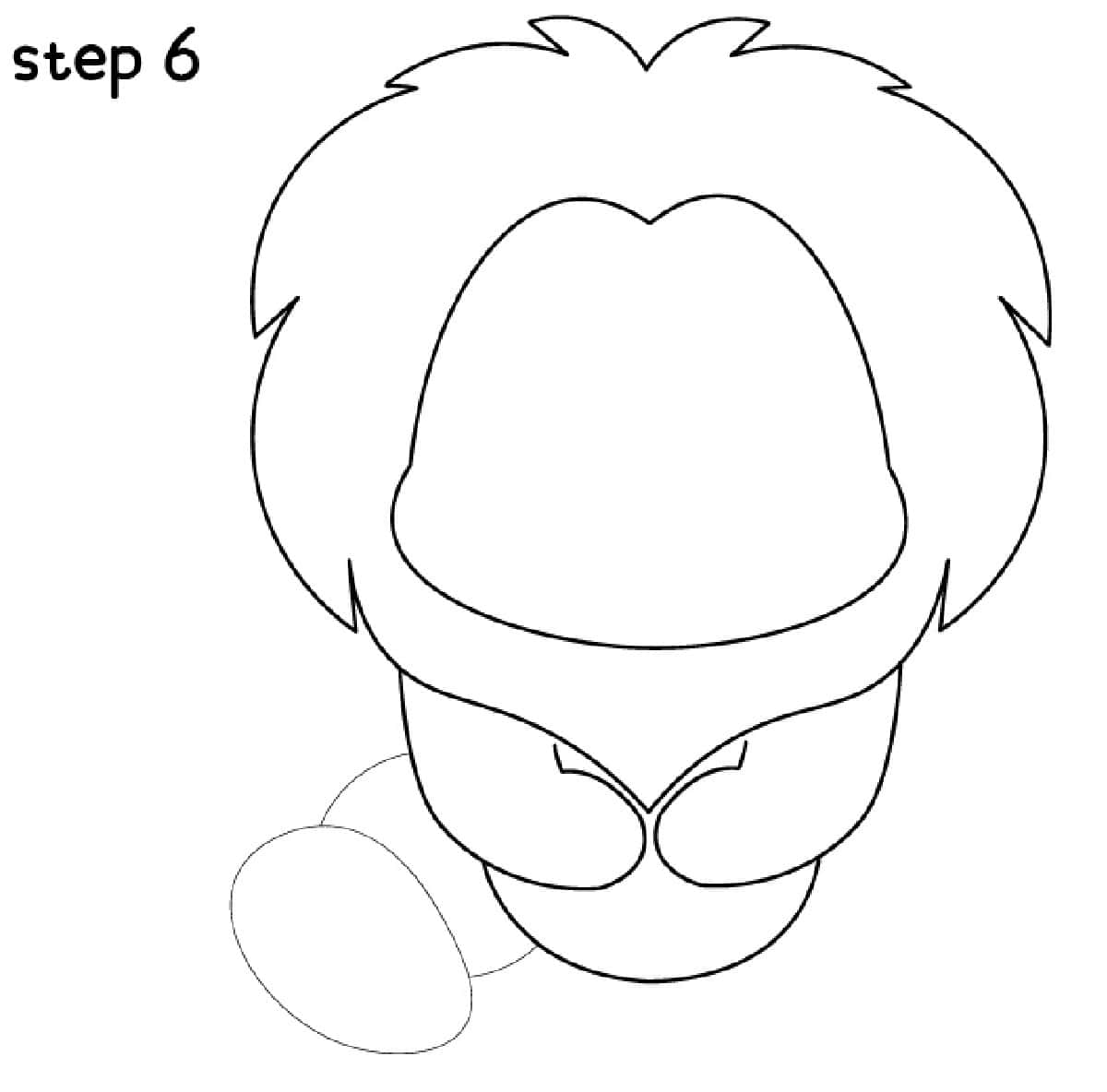 step 6 lion easy drawing