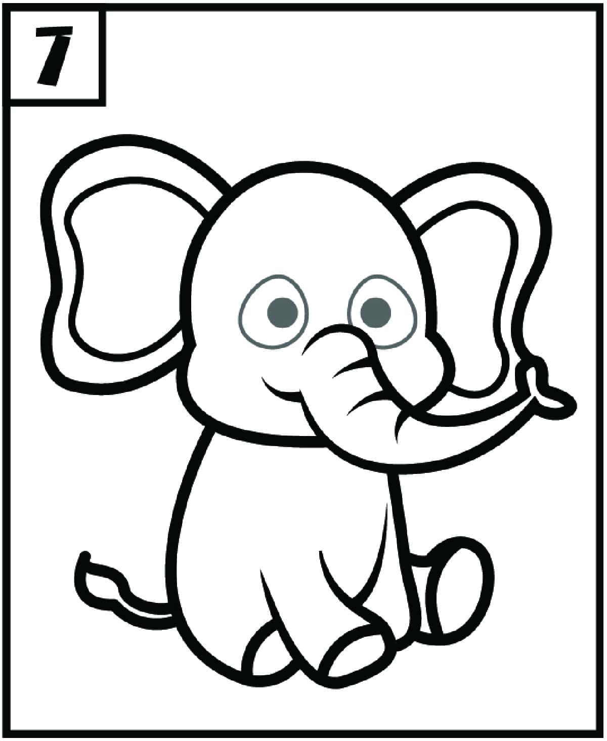 step 7 how to draw a elephant