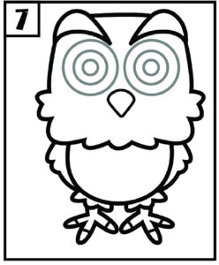 step 7 how to draw an owl
