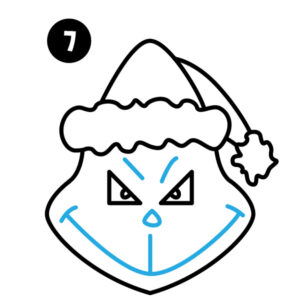 Step 7 how to draw grinch face