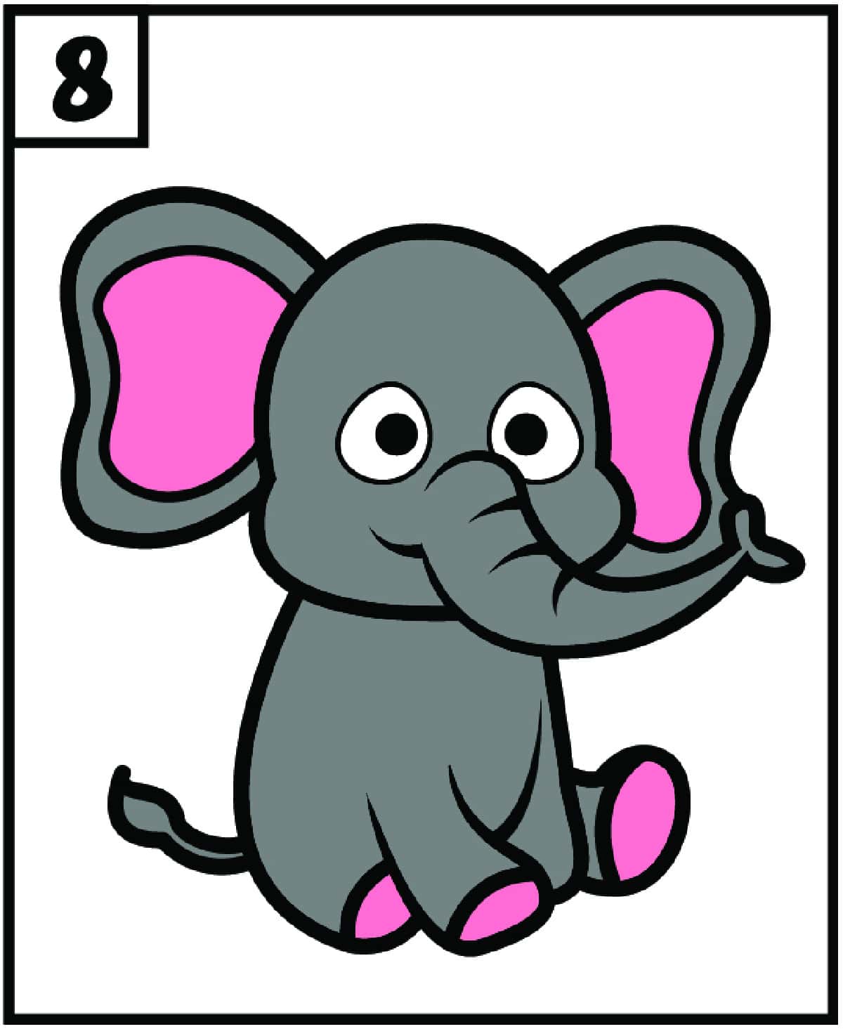 step 8 draw an elephant