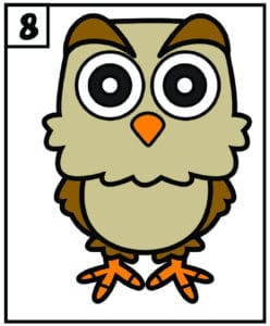 Step 8 Owl Drawing For Kids