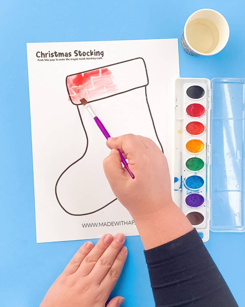 Stocking Outline Kid Coloring