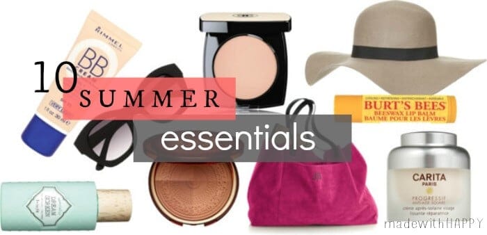 10 Summer Essentials. Your must have makeup essentials for the Summer! Before you head to the beach, make sure these items are with you!