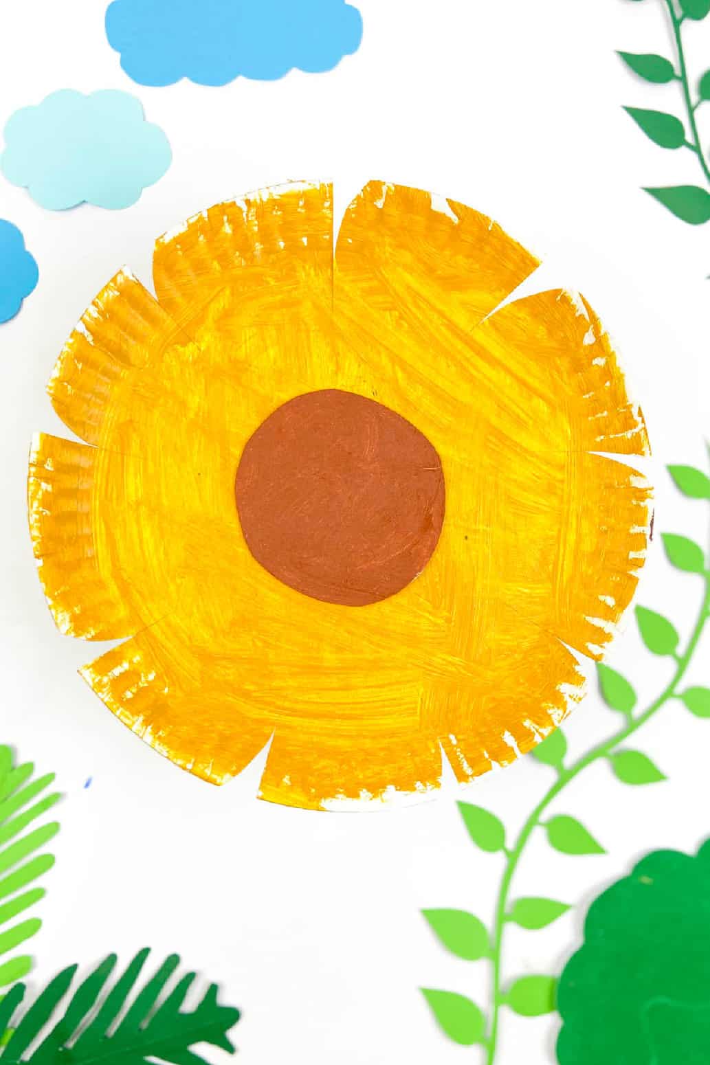 sunflower craft with paper plates