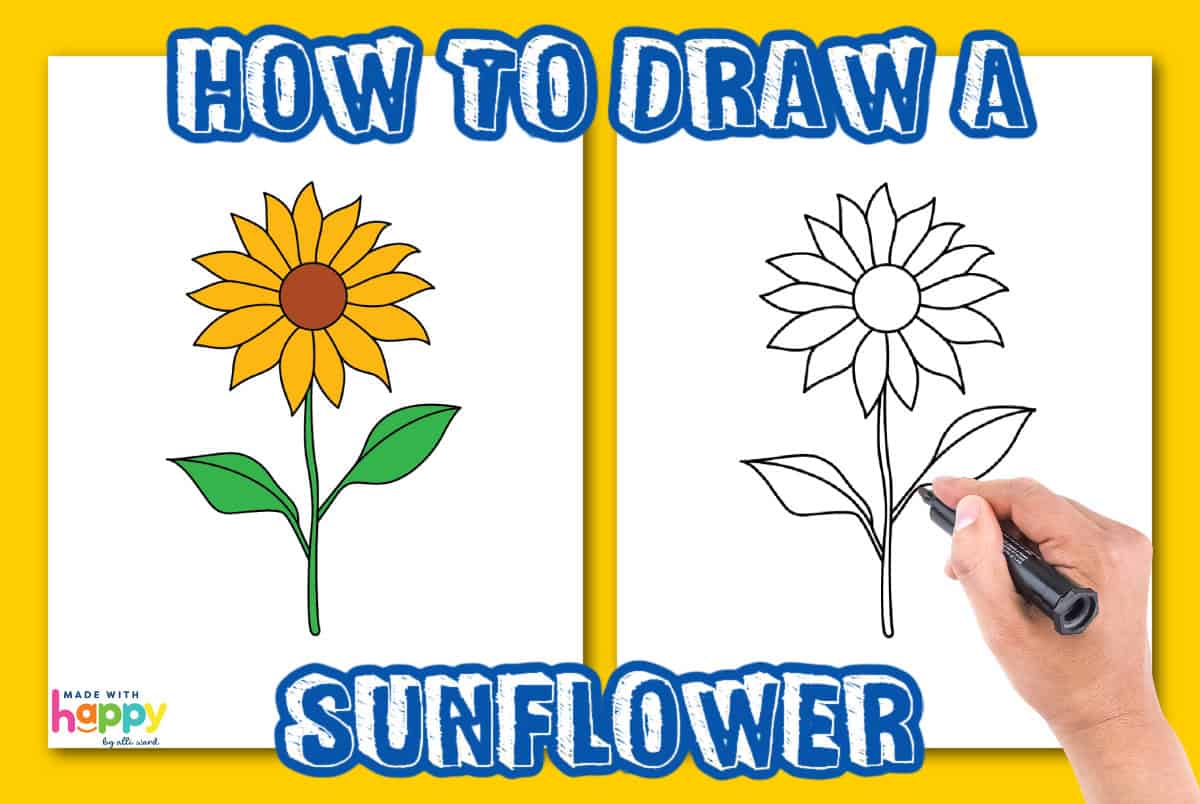Sunflower Drawing Easy