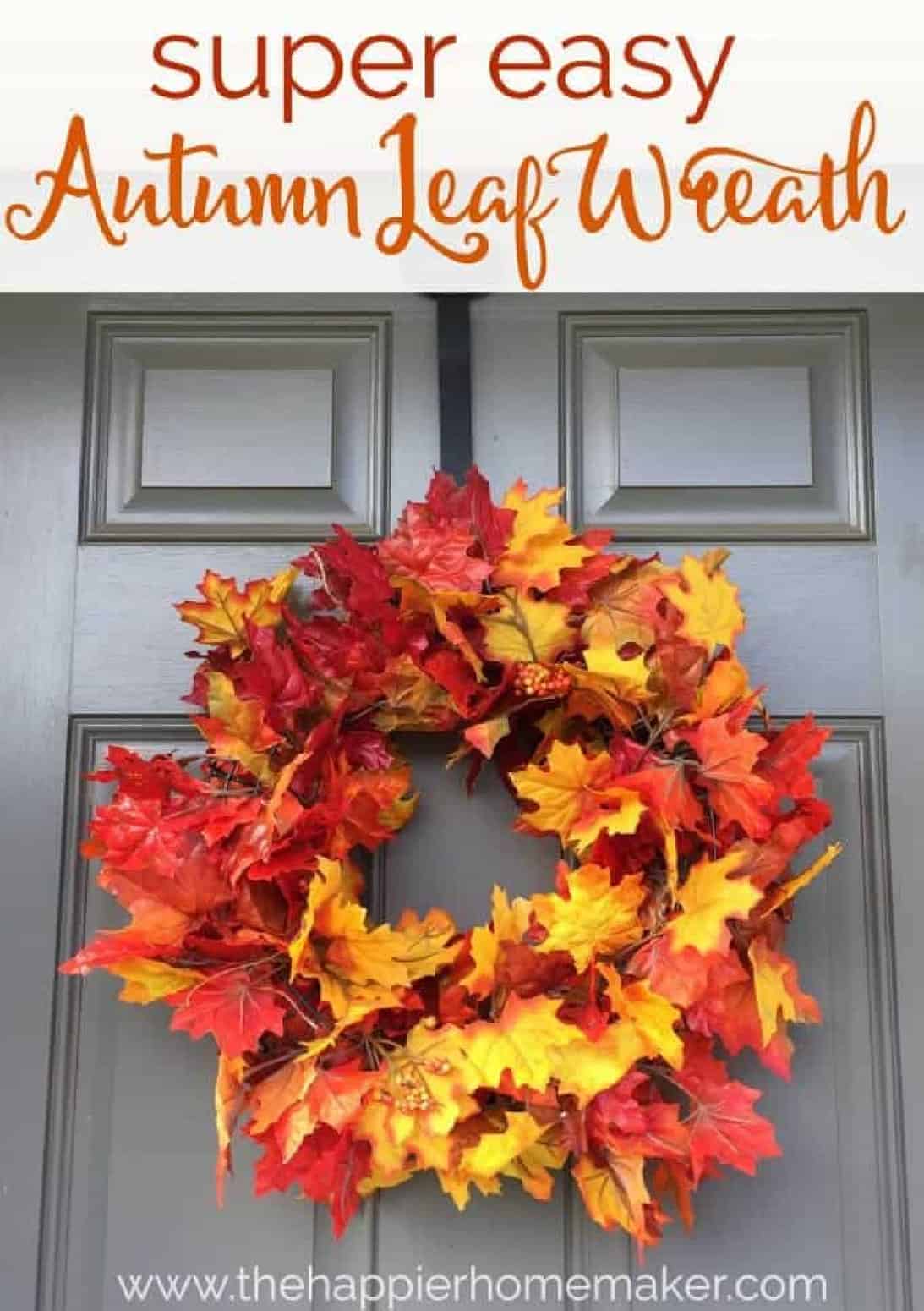 super easy autumn leaf wreath