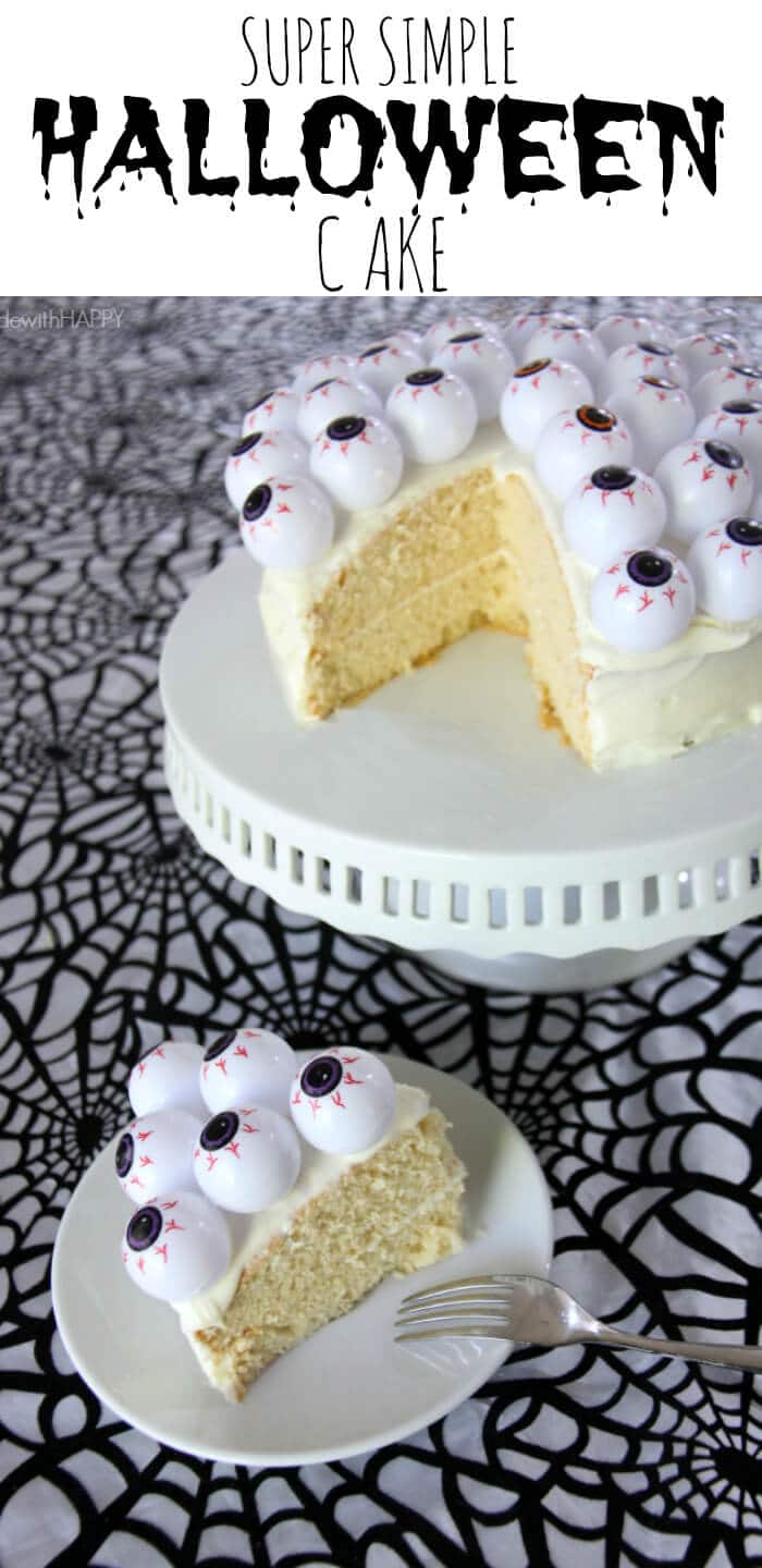 Super Simple Halloween Cake | SImple Halloween Dessert you can make in less than an hour and for just a few dollars! Eye Ball Cake perfect for your Halloween Party 