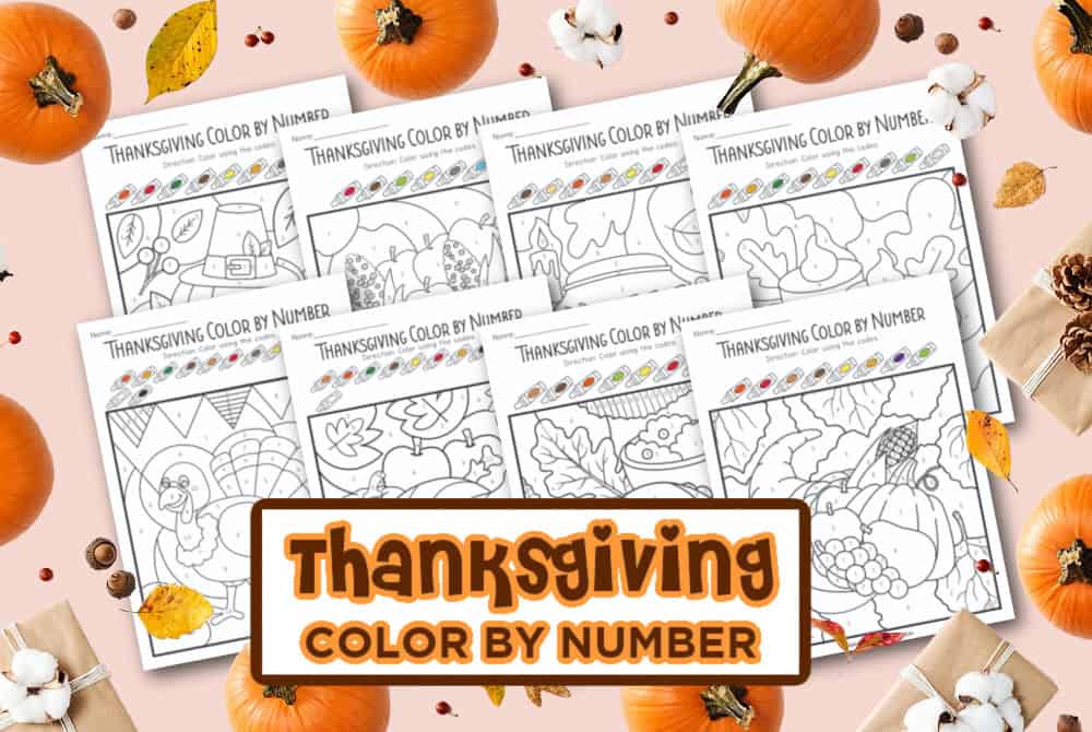 Thanksgiving color by number