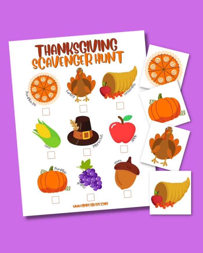 thanksgiving scavenger hunt free printable game for kids