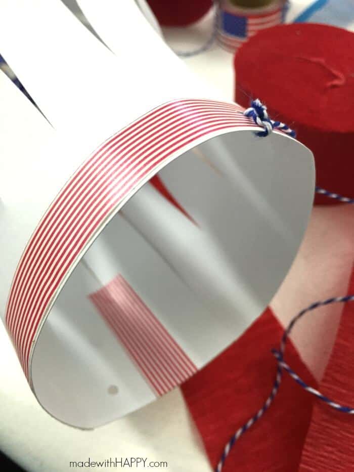 Paper Lantern DIY, Red, White and Blue Paper Lanterns | Kids 4th of July Crafts | Patriotic Party Decor | Kids Summer Activities | DIY Paper Lanterns | www.madewithHAPPY.com