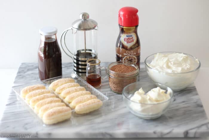 Simple Chocolate Tiramasu | Coffee-mate Creamer Tiramasu | No bake chocolate dessert | www.madewithHAPPY.com