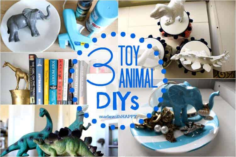 Toy Animal Projects | Toy Animal Home Decor | Fun with plastic toys | www.madewithHAPPY.com