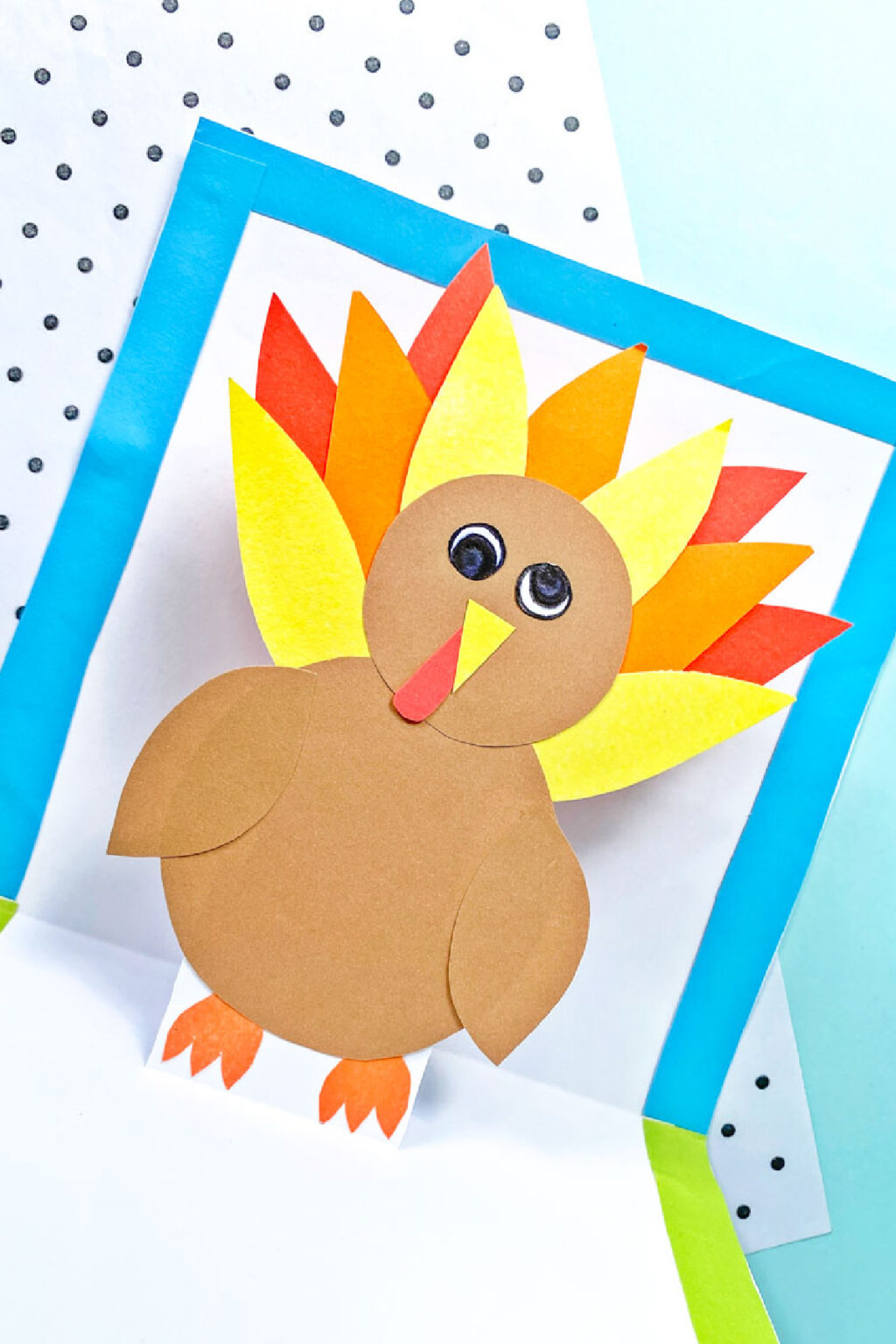 FREE Pop-Up Turkey Turkey Day Card with Printable Template