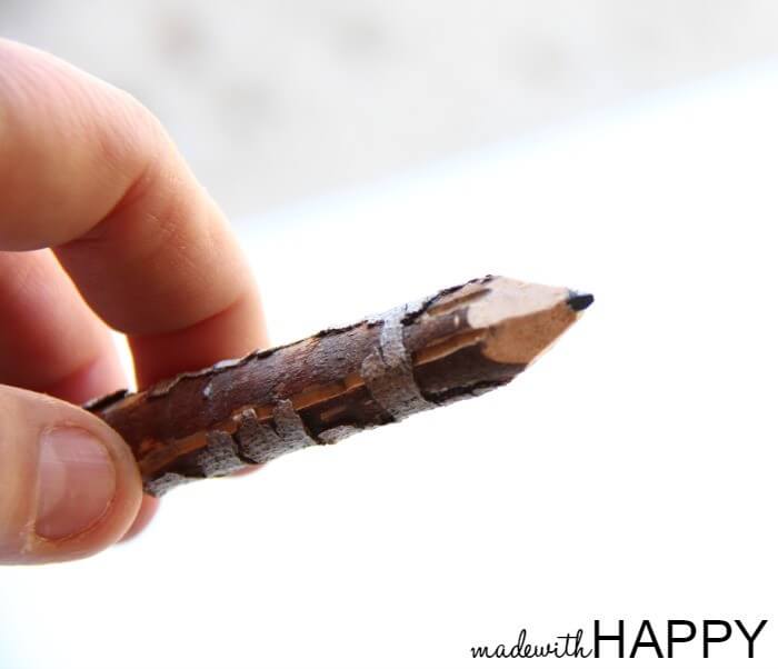 How to make twig pencils | Making pencils out of branches and twigs | DIY Pencils | www.madewithhAPPY.com