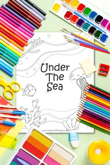 Free Printable Under The Sea Coloring Page - Made with HAPPY