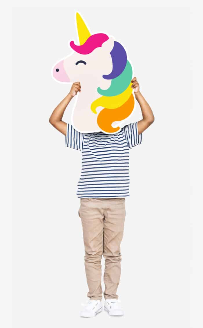 Unicorn Head Held by a child