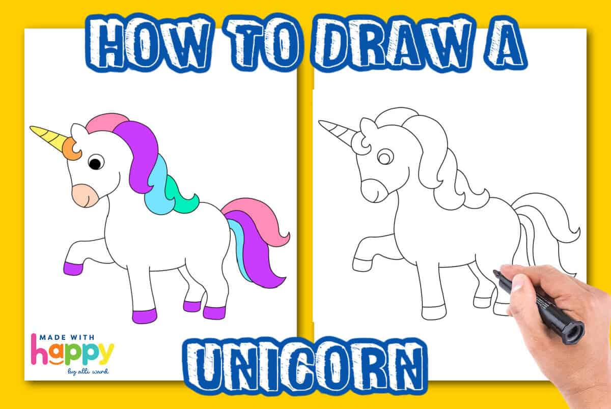 How To Draw A Black Unicorn, Step by Step, Drawing Guide, by Dawn - DragoArt
