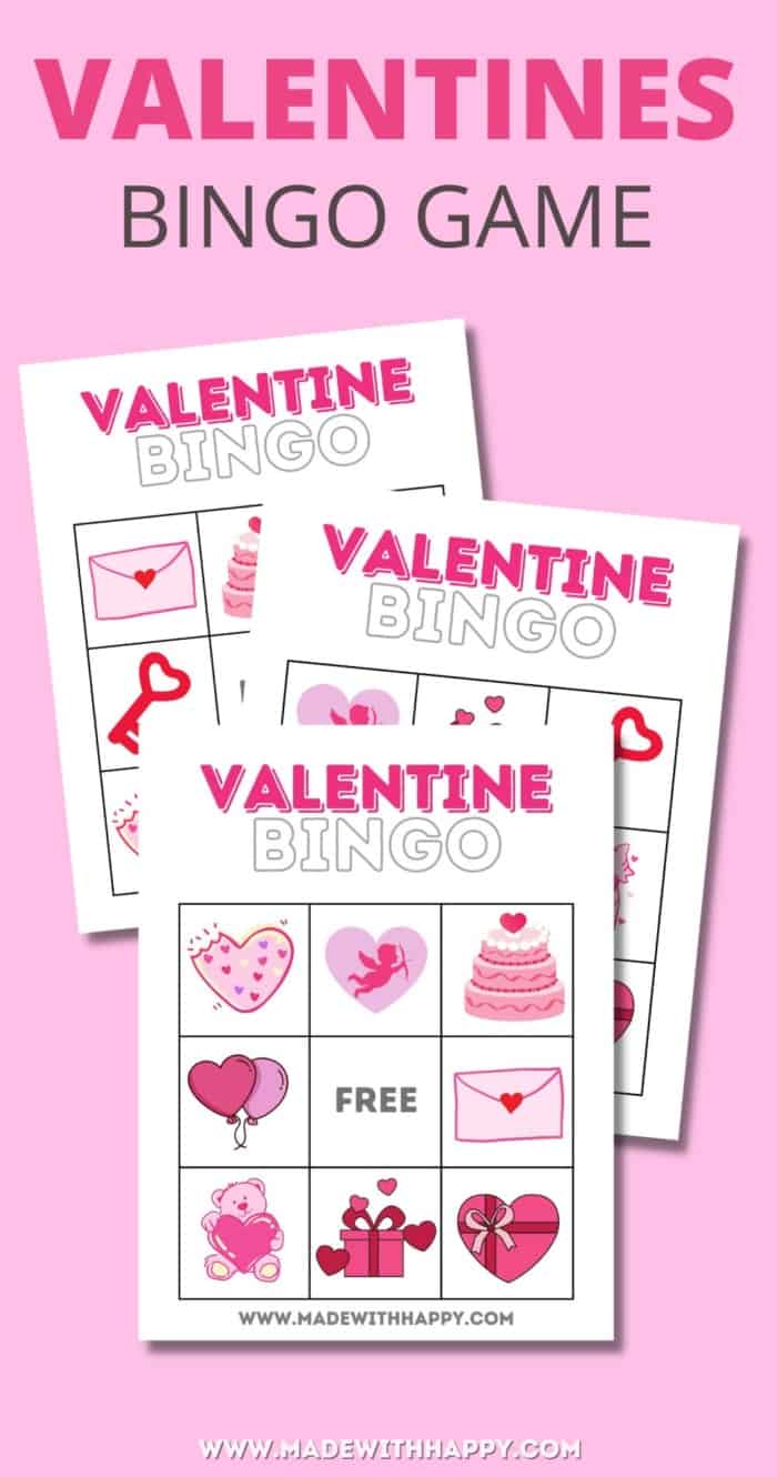 valentines bingo cards