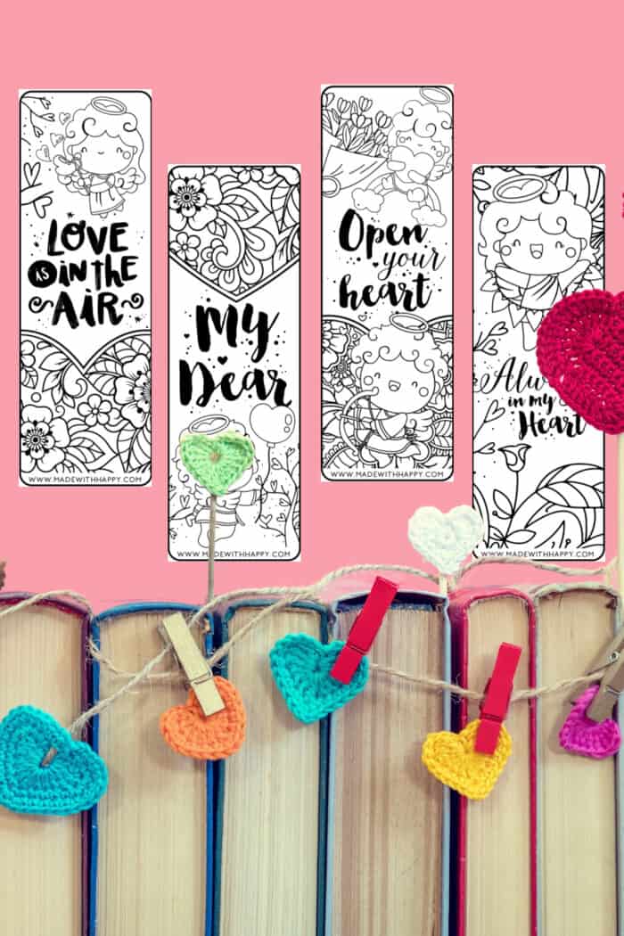 valentines day bookmarks