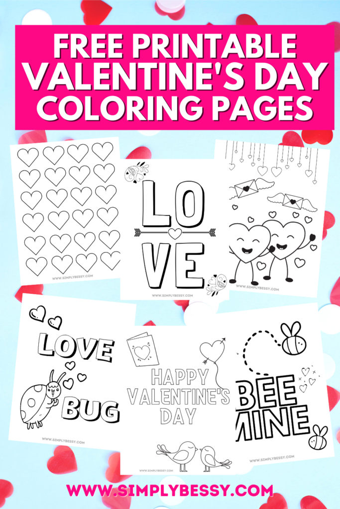 valentine's day coloring pages free printables pin image