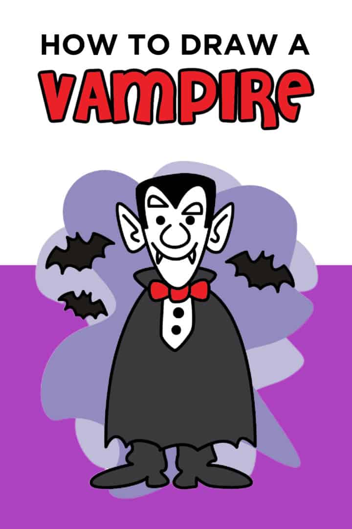 Easy How To Draw a Vampire Tutorial - Made with HAPPY