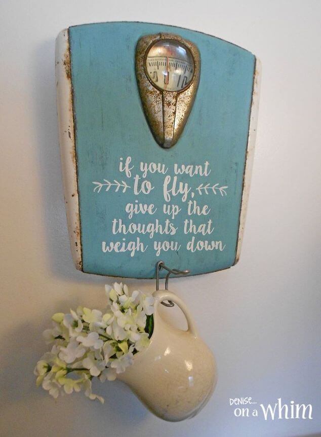 vintage-scale-farmhouse-sign-and-wall-hook-repurposing-upcycling-wall-decor