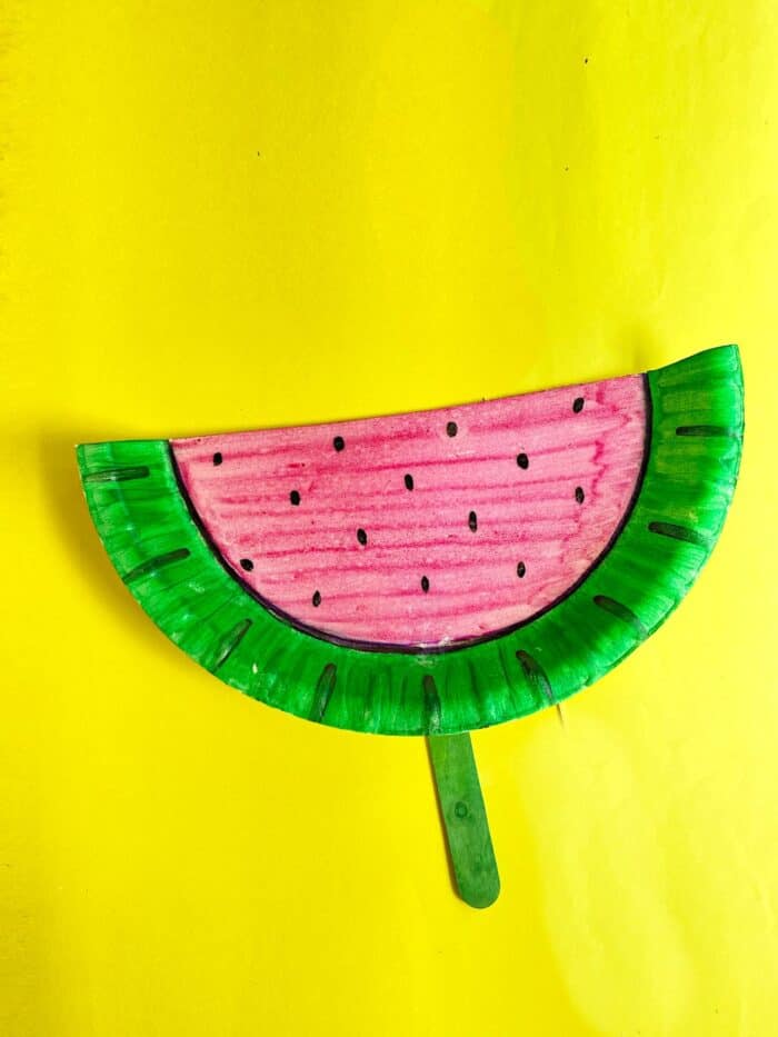 Watermelon Craft for kids with popsicle sticks