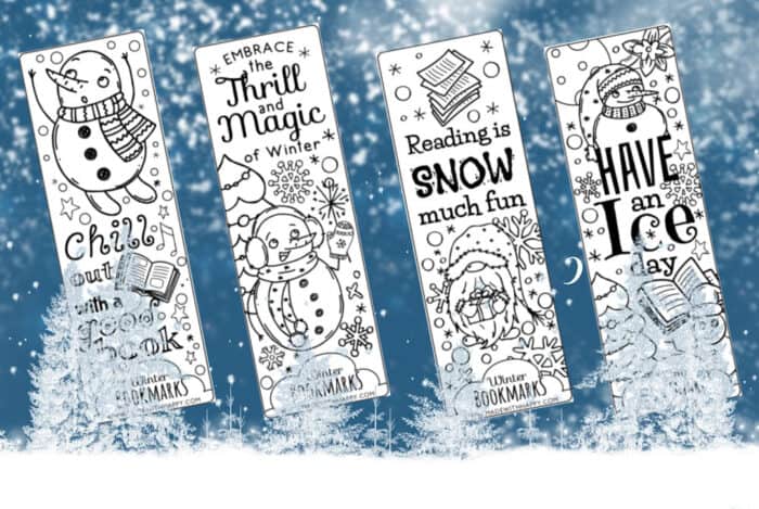 Winter Bookmarks to Color