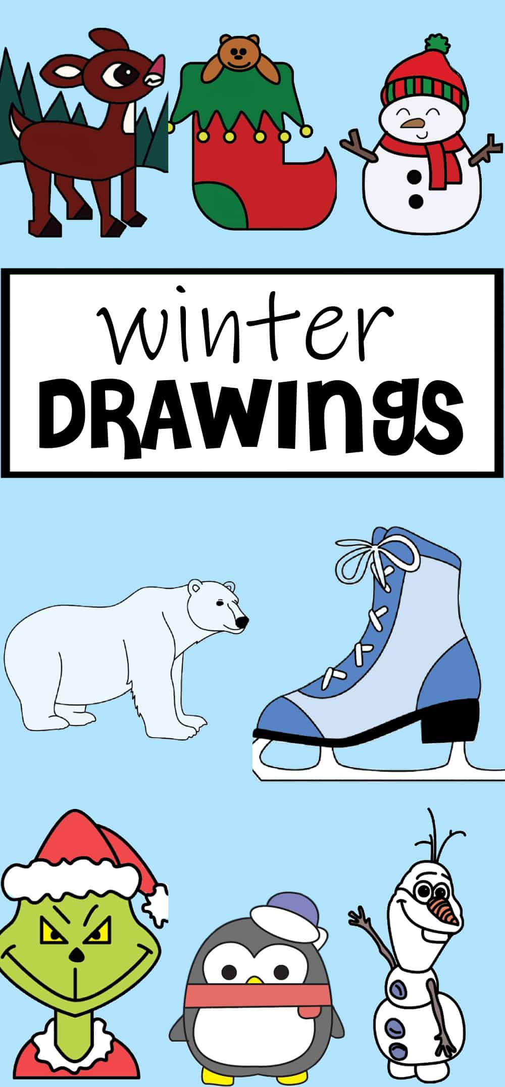 winter drawing ideas for kids