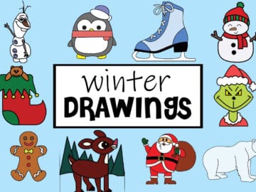 winter drawings stock photos with tutorials