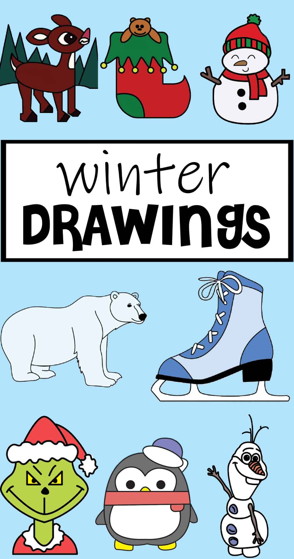 winter drawings easy