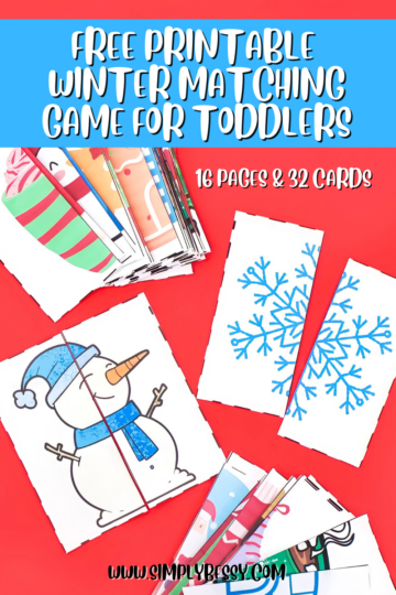 Free Printable Winter Matching Game for Toddlers and Preschoolers