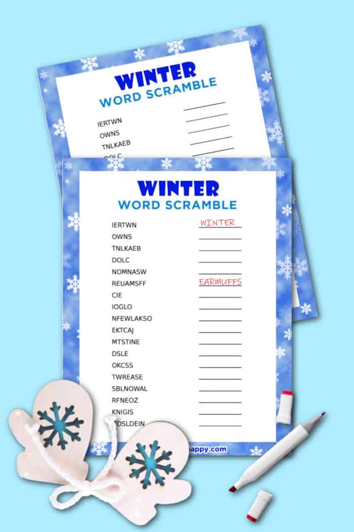 winter word scramble answer