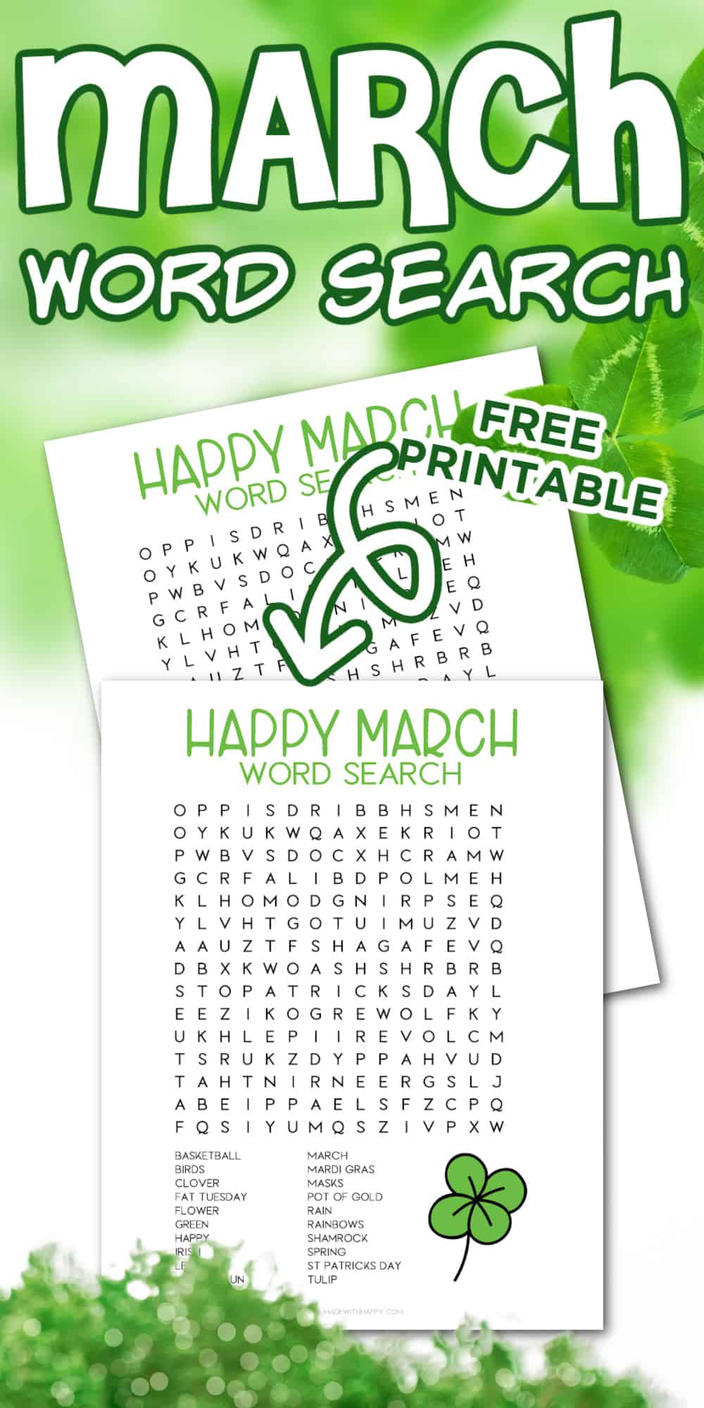 word search for March