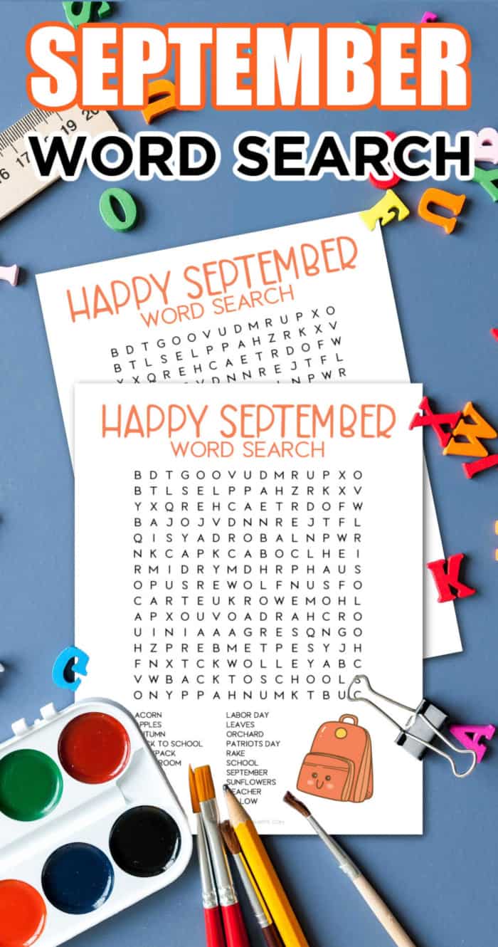 word search of september