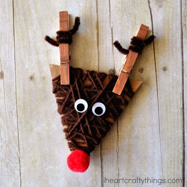 yarn wrapped reindeer craft