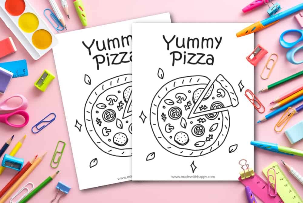 yummy pizza coloring sheet
